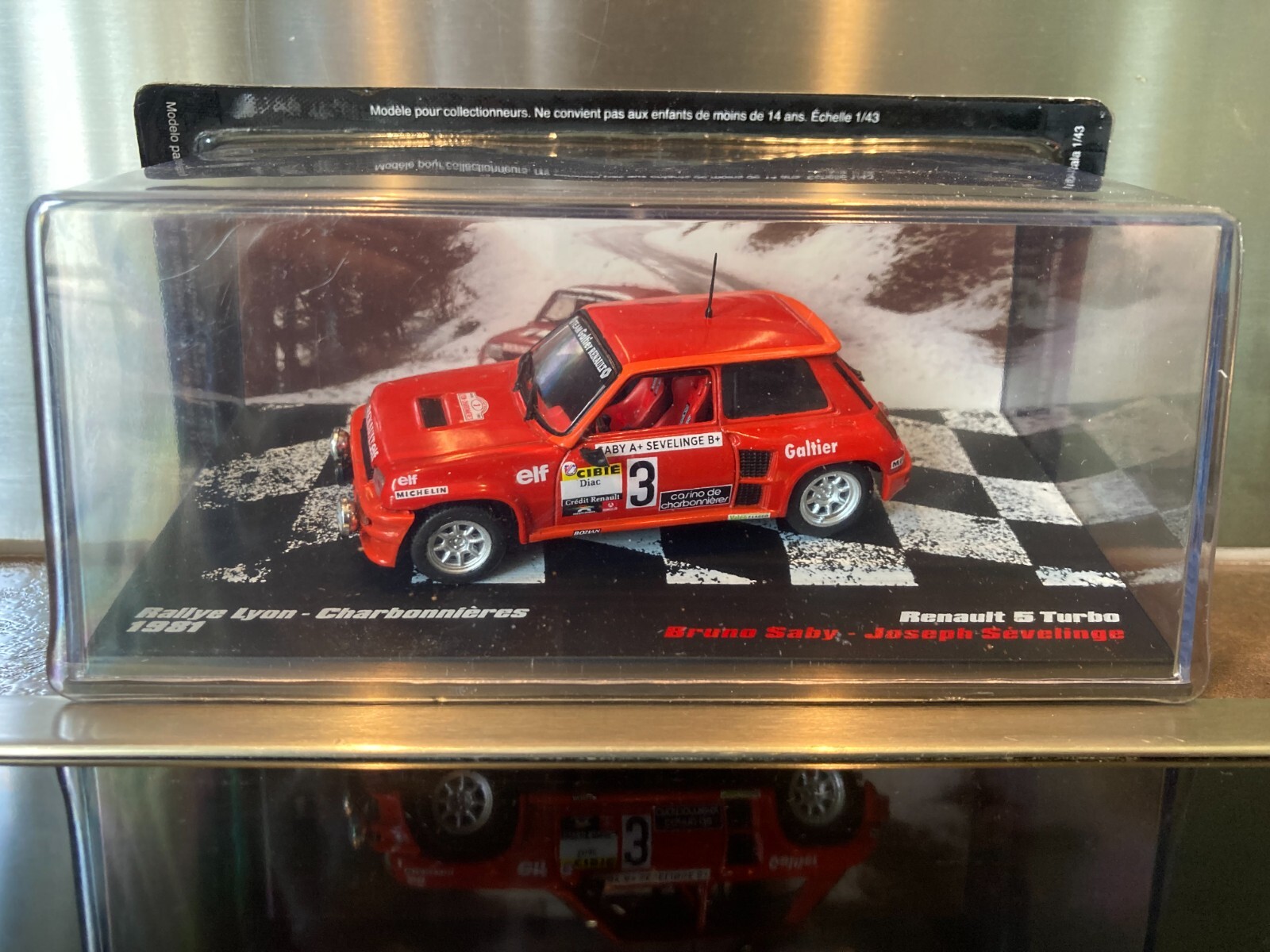 Renault 5 Turbo miniature 1/43 Altaya voiture de rallye historique Saby 1981