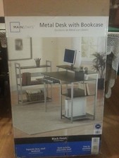 metal-desk with bookcase