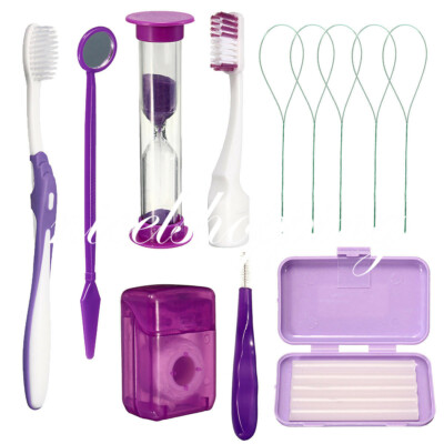 8 Pcs/kit Dental Teeth Floss Oral Cleaning Care Orthodontic Brush Toothbrush Kit