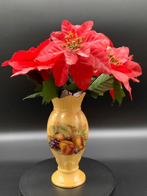 Aynsley - Orchard Gold, kleine Vase mit 16,5 cm geriffeltem Rand