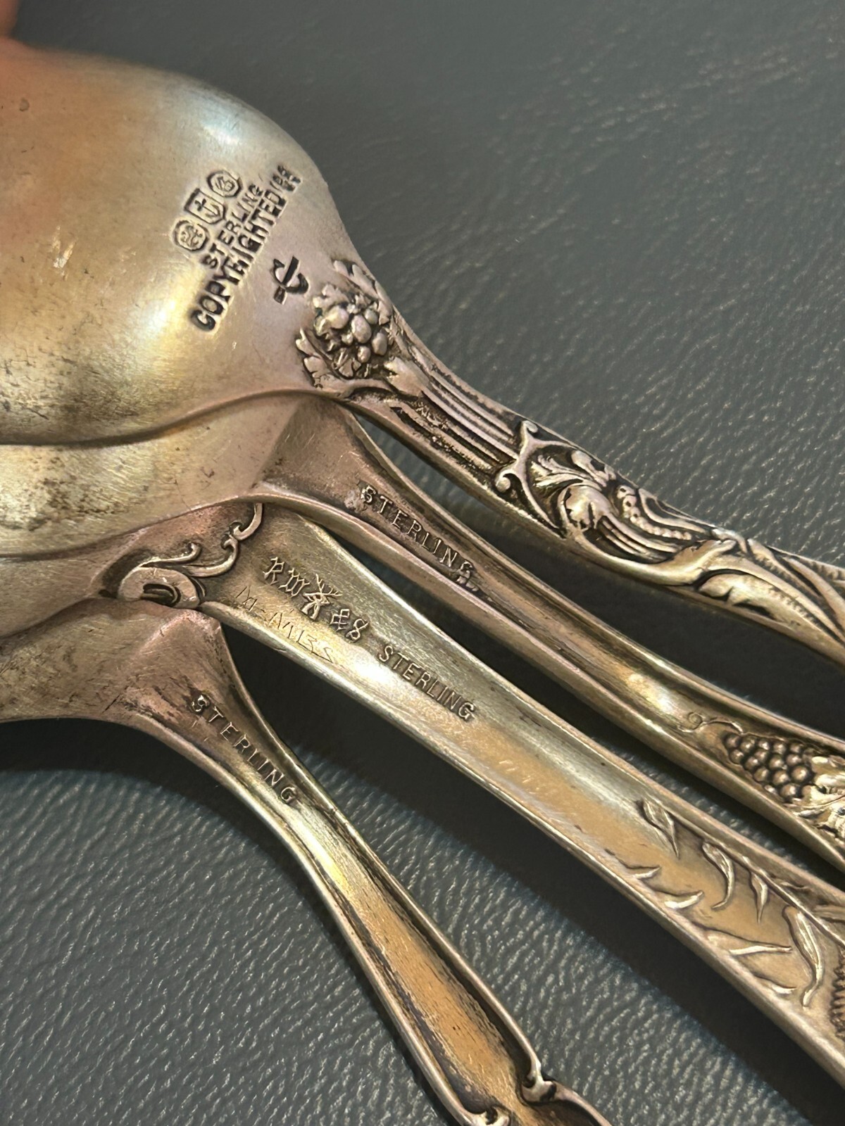 Sterling Silver Assorted Hallmarks Spoons Very Ornate 4.3 Troy Oz