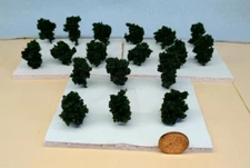 Z SCALE - HAND CRAFTED TREEZ - Dark Green - Correct Sized for Z Scale - 18 Pack