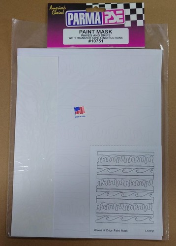 (Parma PSE 10751) Paint Mask / Waves & Drips / with Transfer Tape & Instruction