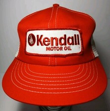 80s New Old Vintage KENDALL MOTOR OIL PATCH SNAPBACK TRUCKER HAT CAP MADE IN USA