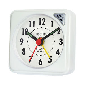 Acctim Ingot Travel Alarm Clock White by Acctim