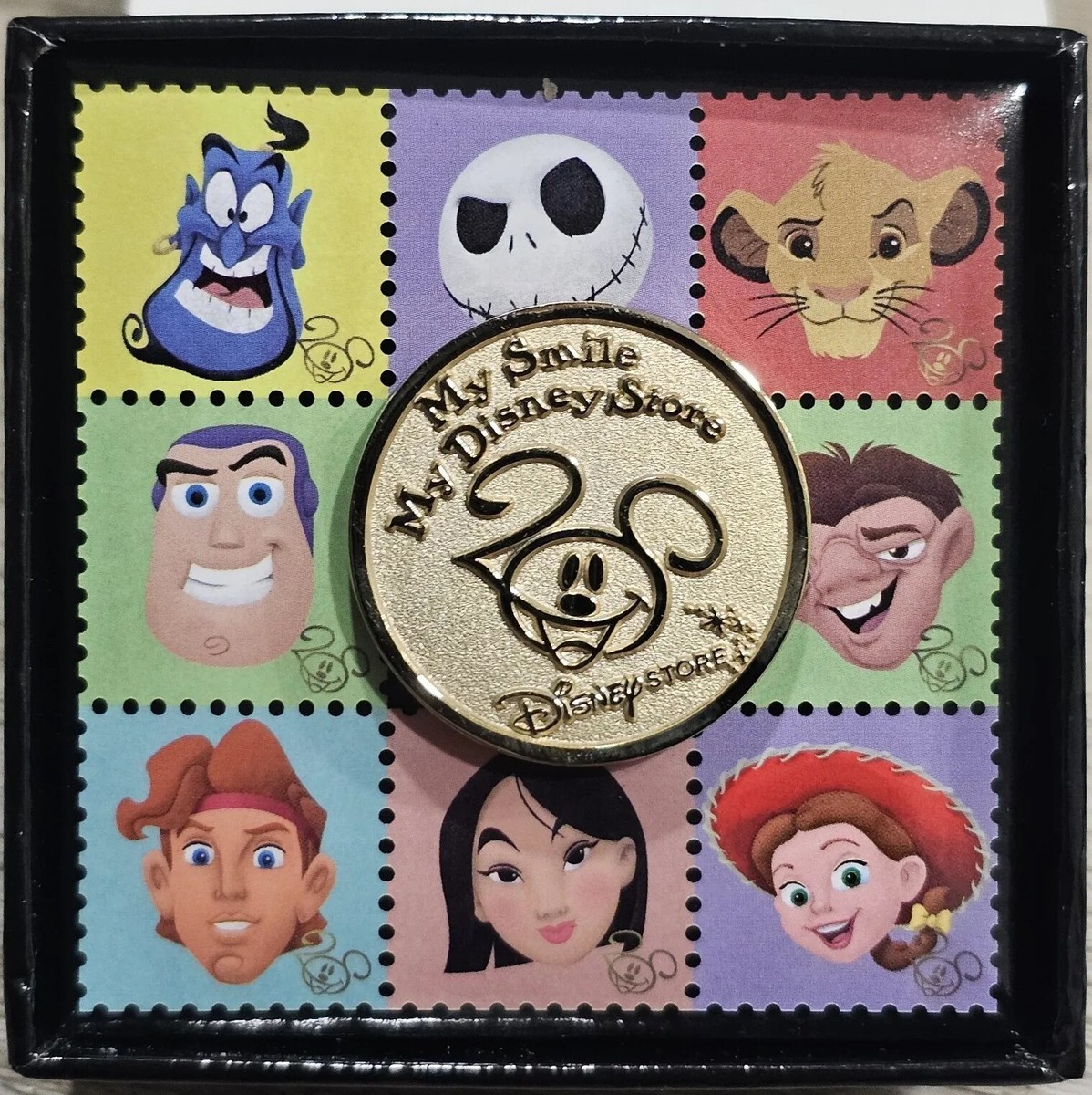 JAPAN Disney Pin 94015 JDS Gold Medallion Smile 20th Anniversary