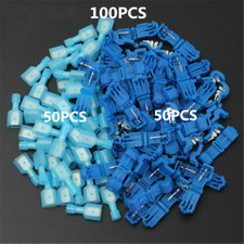 100pcs Quick Splice Lock Wire Terminals Connectors Electrical Crimp Cable Snap