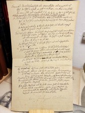 Mathematics Geometry Original Antique Manuscript Handwriting Ribbed Paper