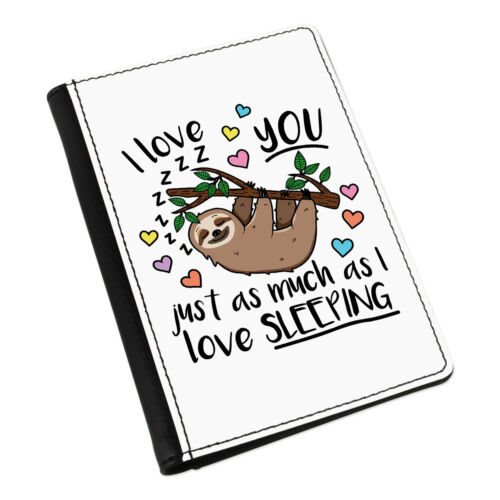 I Love You Only Like Much Sleeping Passport Holder Case Cover Sloth Joke - Picture 1 of 1
