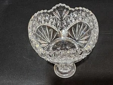 Stunning Antique AMERICAN BRILLIANT PERIOD Cut Crystal Punch Bowl Base / Stand