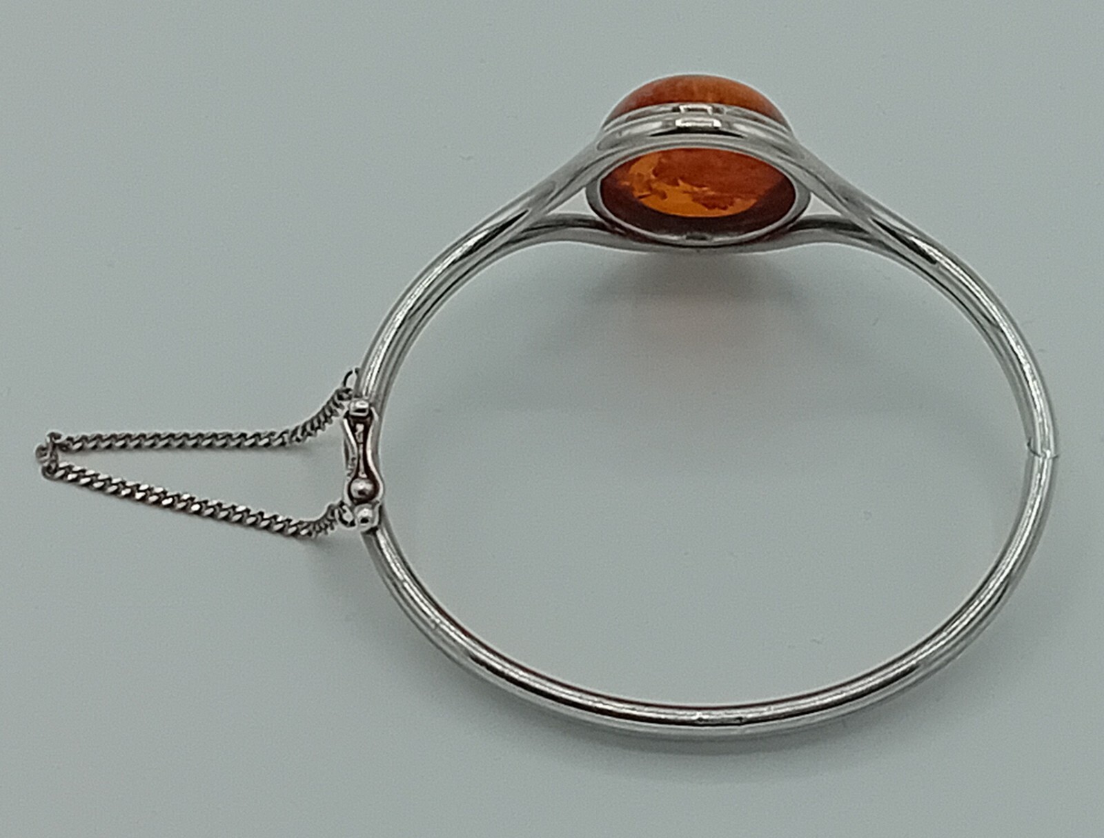 Baltic Amber Solid Silver Handmade Bangle - Hallm… - image 10
