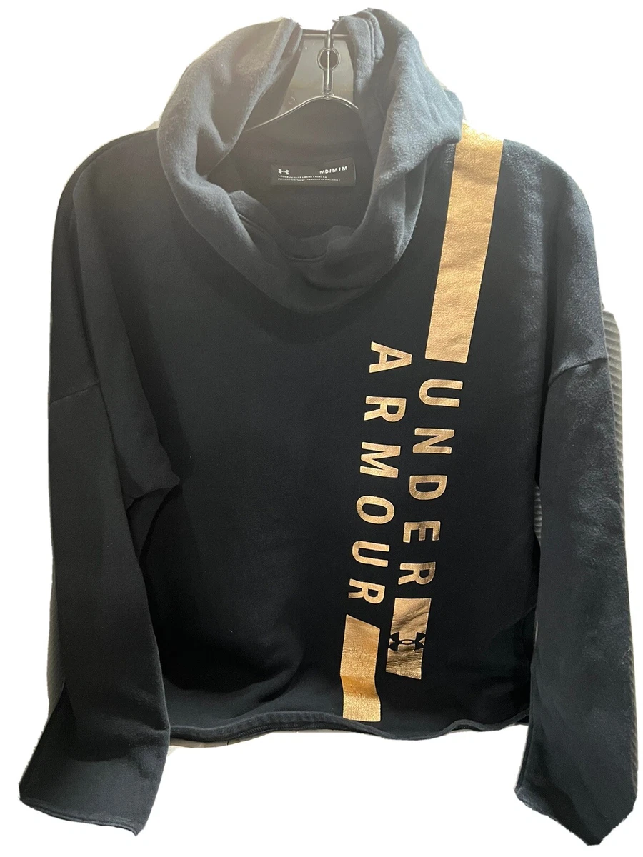 Under Armour Womens Black u0026amp; Rose Gold Loose Neck Hoodie Size M | eBay