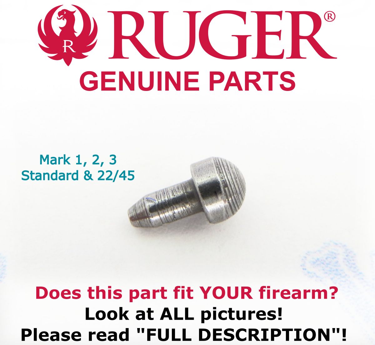 Factory RUGER Safety Detent Plunger Mark 1 2 3 MK II III MKI MKII & 22/