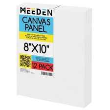 MEEDEN 12-Pack 100 Cotton Canvas Boards for Painting - 8x10'' Blank Canvas P...