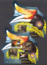 STA191 CAR 2014 MNH 2 Sheets High CV Birds The Rhinoceros Hornbill