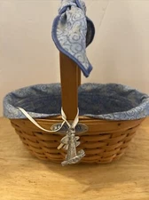 2000 Longaberger Century Cheers Basket with Handle Lid Liner Protector Tie