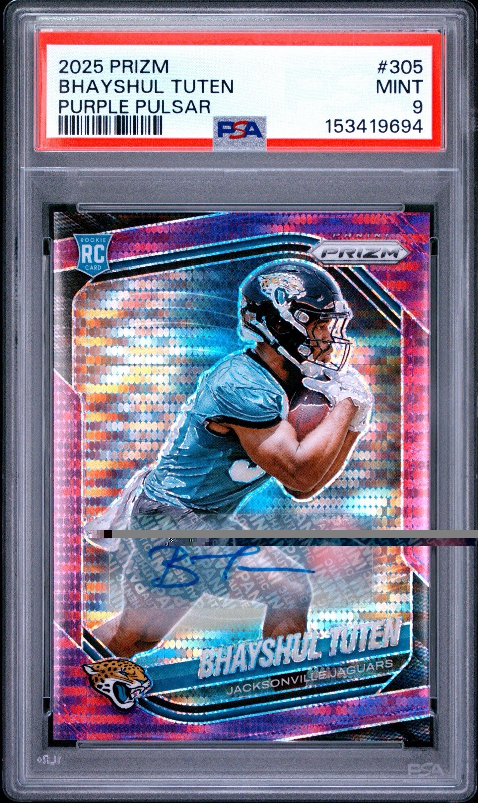 Bhayshul Tuten Panini Prizm #305 Autograph-Purple Pulsar