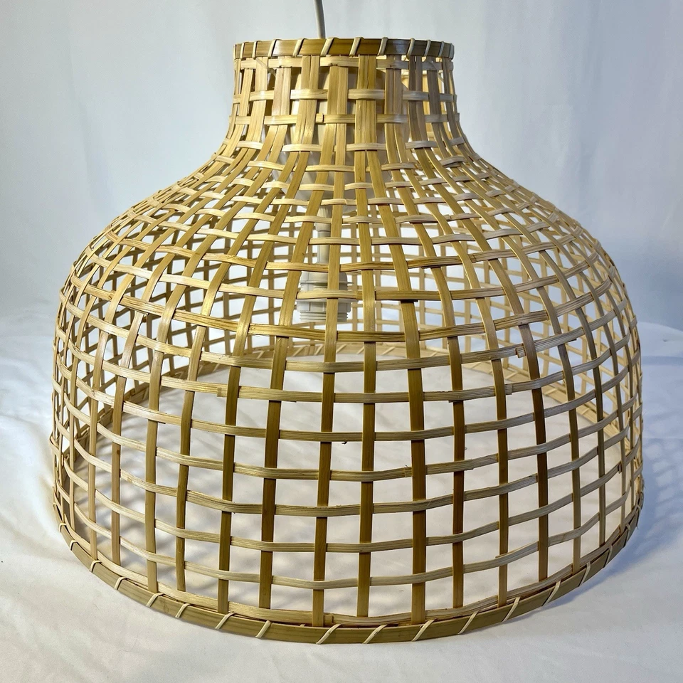 IKEA GOTTORP Pendant lamp shade bamboo 22x15" & Hemma Cord Set - Image 2 of 4