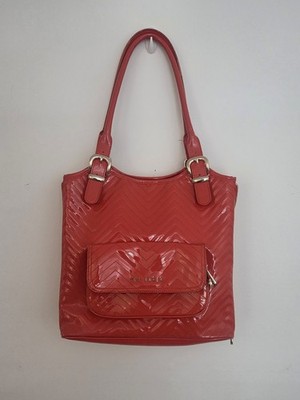 Ted Baker Orange Chevron Quilted Leather Tote Bag 