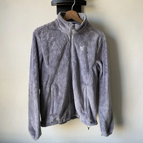 VETEMENTS Giacca The North Face pile grigio full zip donna media manica lunga tasche