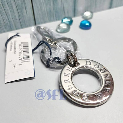 Dooney & Bourke Silver Tone Signature Big Circle Keychain Key Fob Bag Charm