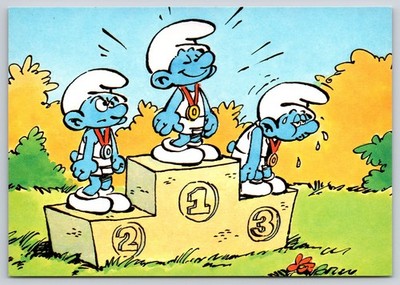 First Second & Third Place Winners of the Smurf Games Postcard UNP 4x6 Slovakia