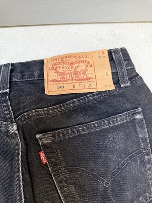 Schwarze Levis 501 Student Jeans Hose für Damen W30L30 