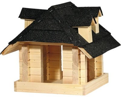 Vogelhaus dobar Vogelfutterhaus Sort aus Massivholz, 37x37x33,5 cm
