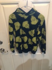 Dr. Seuss The Grinch Black Hoodie Unisex Kids Size M 10-12 NWT