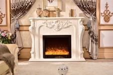 Camino elettrico Elektrokamin classico 150 cm stufa legno massello Barocco Ingle