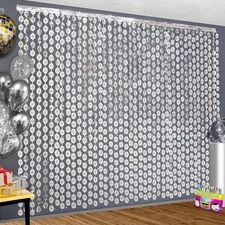 KatchOn, Silver Disco Ball Curtain - XtraLarge, 6.5 Feet, Pack 
