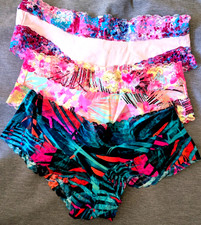 3 NWT VICTORIA'S SECRET XS extra low rise cheekster PINK collection new tropical