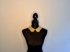 Vintage 1950s Beaded Faux Pearl Collar Handmade Japan Holiday Accessory