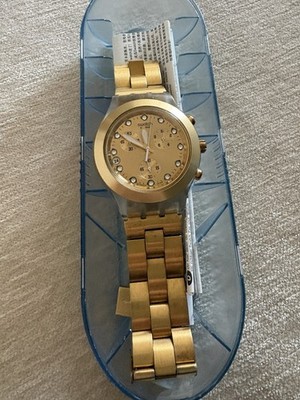 Swatch Irony Diaphane Women's Watch Swiss Gold 2005 with additional links