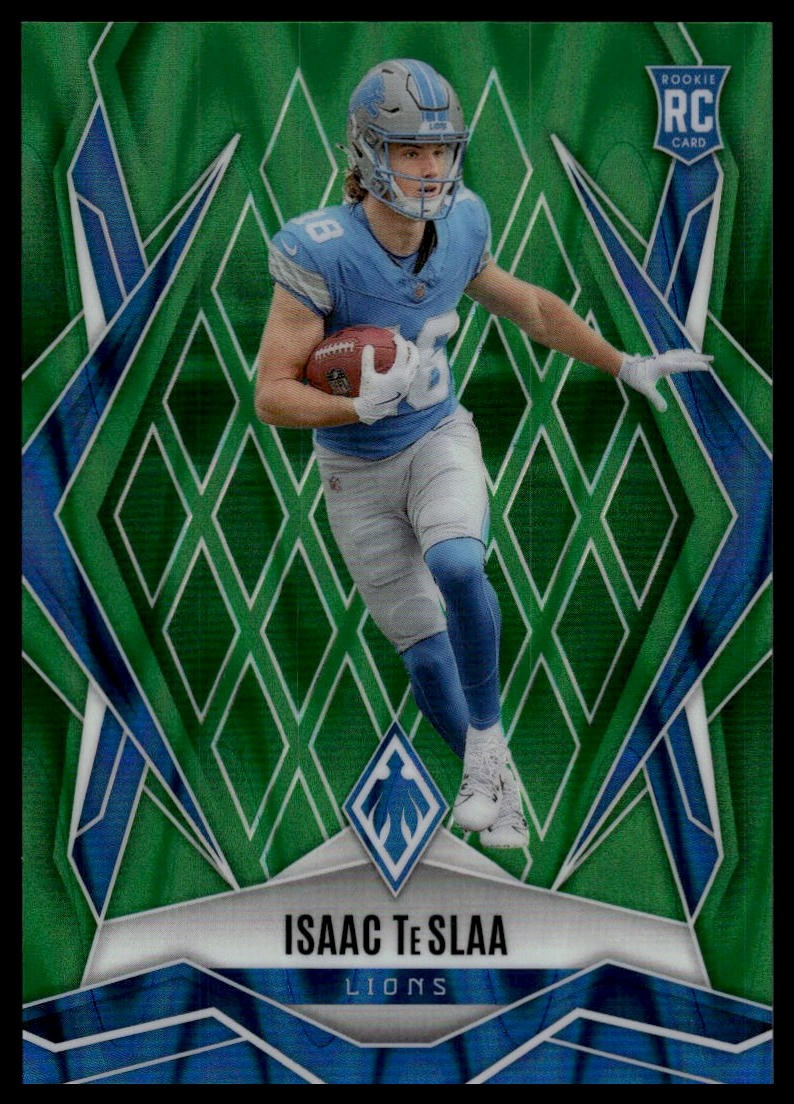 2025 Panini Phoenix Isaac TeSlaa #189 Green Seismic Rookie 10/25