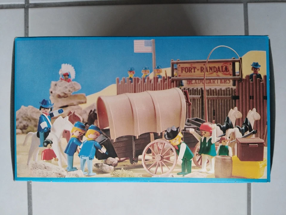 3278 PLAYMOBIL WESTERN VINTAGE : Chariot Bâché far West / Cowboy / Fermier 1983 - Photo 4/4