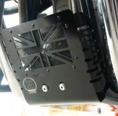 UK FLAG BASH PLATE BLACK FIT FOR ROYAL ENFIELD INTERCEPTOR 650 & GT 650