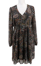 Torrid Dress Women Large 12 Chiffon Babydoll Pockets VNeck Long Sleeve Fairy New