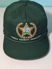 Florida Sherriff Association Green Snapback Rope Hat Made In USA