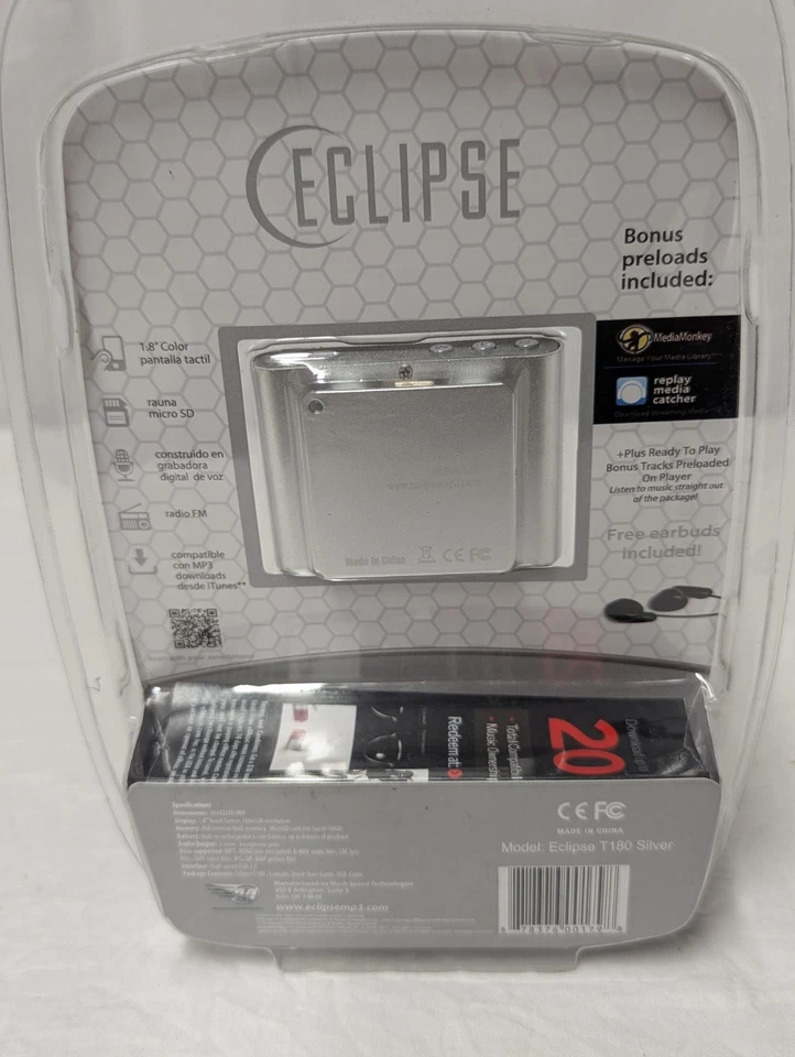 Eclipse T180 4GB MP3 gray Music Video Player NIP. Touch Screen Tech! - Image 2 of 4