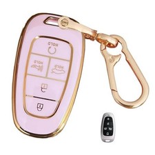 Pink for Hyundai Key Fob Cover with Keychain Fits for Hyundai Sonata 5-Button