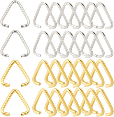 1 Box 300Pcs 12Mm Triangle Open Jump Rings Pendant Pinch Bail Buckle Clasps Gold