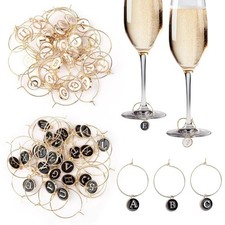 26Pcs Metal Wine Glass Charm Rings Wine Glass Hoops  Wedding Party Decor