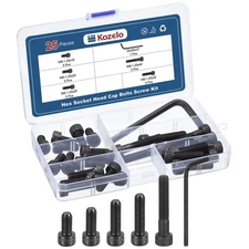 25pcs M8 Socket Head Cap Screws Bolt Nut Kit, Alloy Steel with Wrench