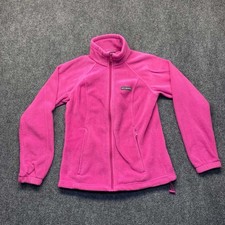 Columbia Full Zip Fleece Sweatshirt Women's Medium Pink Long Sleeve Warm No Size