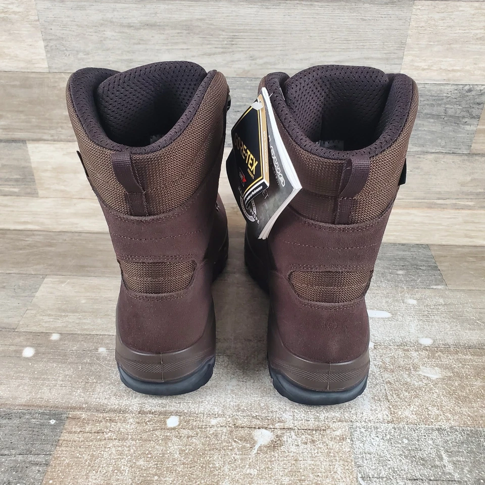 Botas de caminhada masculinas Lowa R-8S GTX Patrol tamanho 10 marrom escuro camurça com cadarço parte superior alta - Imagem 3 de 4