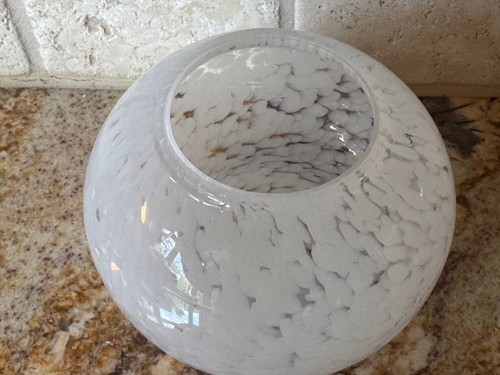Thomas O Brien Vase Art Glass Candle Holder Vintage Modern White Confetti Bubble - Picture 3 of 5