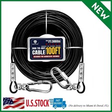 Tie Out Cable for Dogs Up to 300lbs,100ft Extra Strong 1000lbs Break Strength Ti