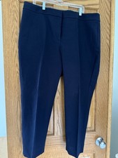 Talbots Pants Woman Sz 3Xp Black Chatham Ankle Side Zip Stretch Cotton Blend