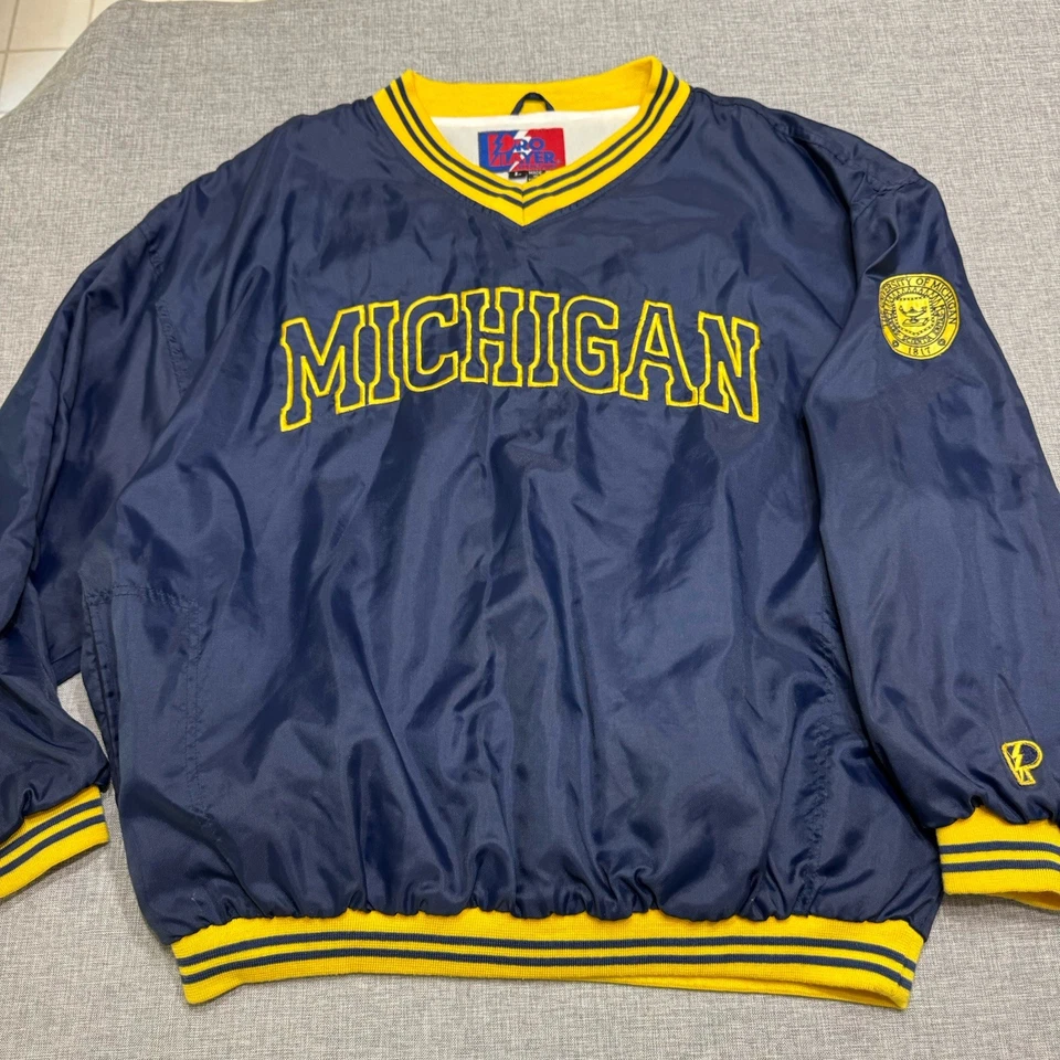 Chaqueta cortavientos pulóver Wolverines de colección años 90 de la Universidad de Michigan grande Foto 2 de 4